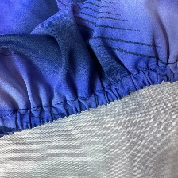 NWT T.H.E. Swimwear One Piece Blue print swimsuit top Size 12 34D/DD - Picture 9 of 14